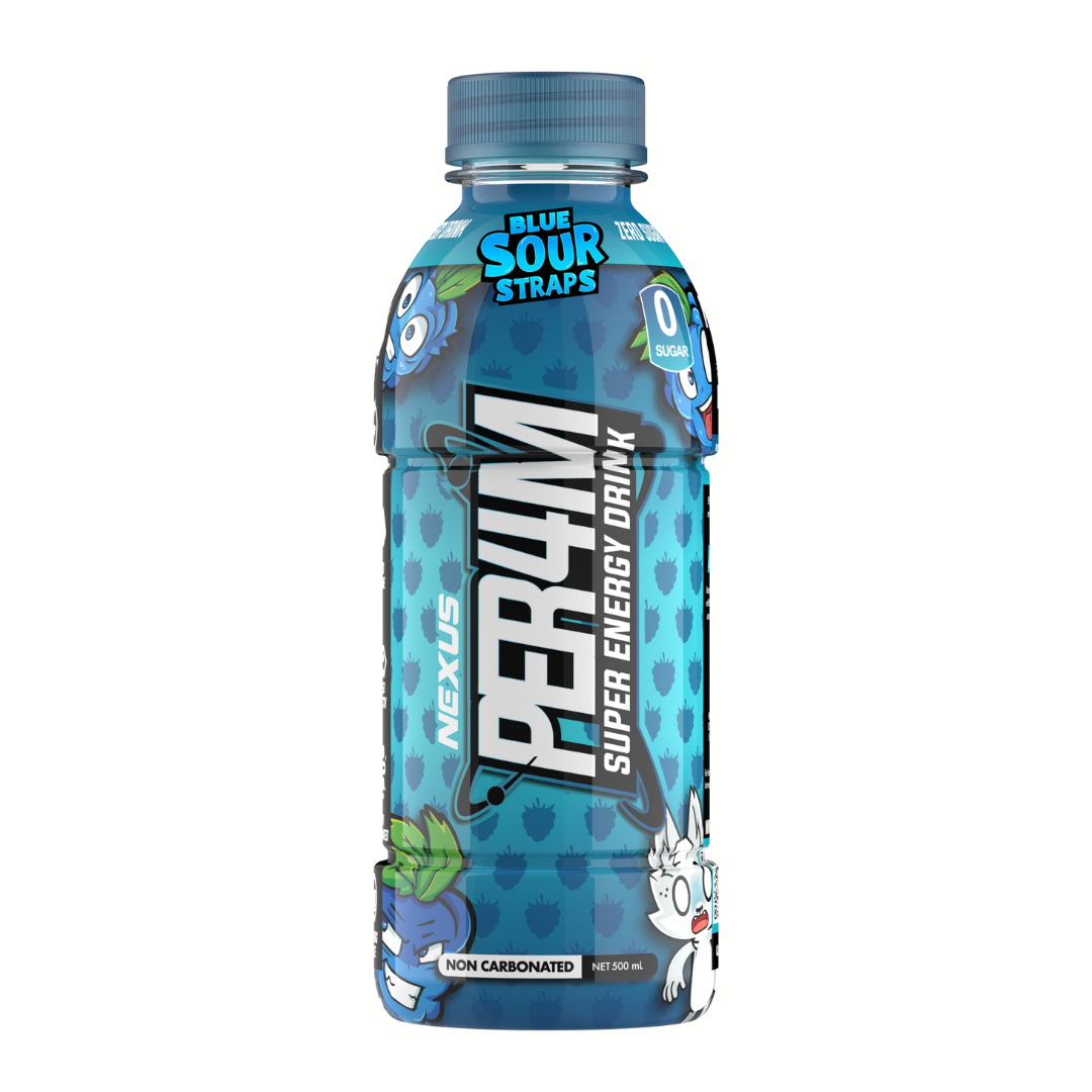 NEXUS Per4m Pre-Workout RTD 500ml Blue Sour Strap - 12 Pack