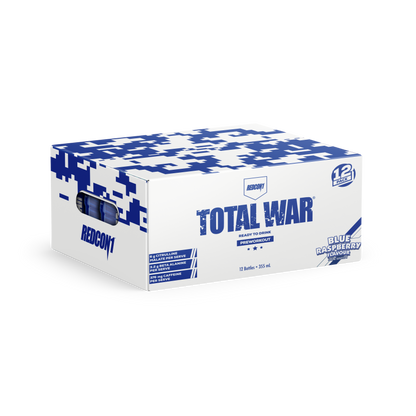 TOTAL WAR Pre Workout Concentrate RTD 355ml Blue Raspberry - 12 Pack