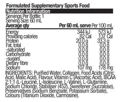 BSc 20g protein shot 60ml Zappo sour strawberry - 12 pack