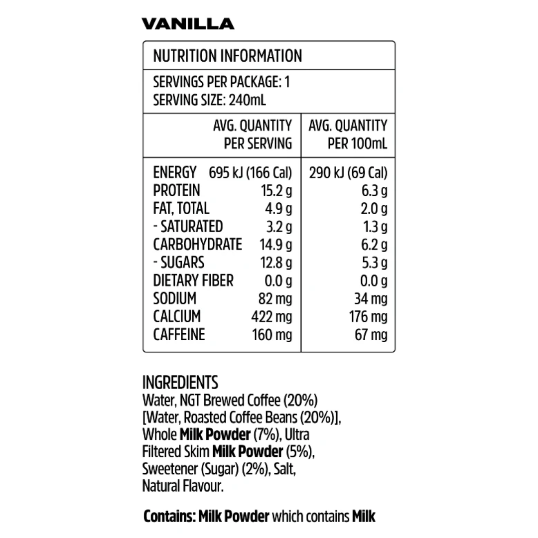 Beforeyouspeak Iced Latte Vanilla RTD 240ml - 12 Pack