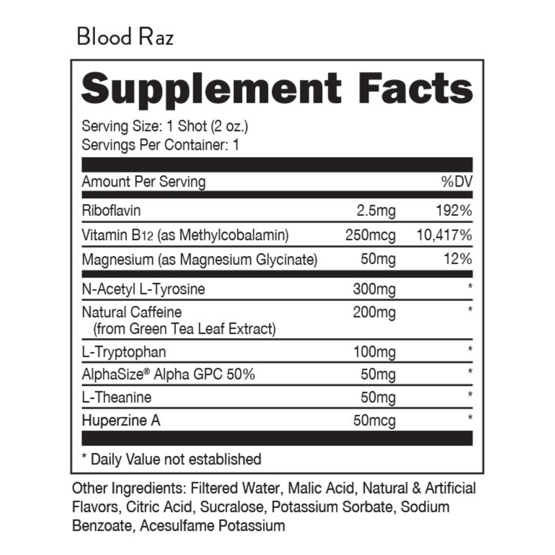 BUCKED UP Buck Shot 59ml Blood Raz - 12 Pack