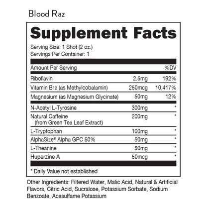 BUCKED UP Buck Shot 59ml Blood Raz - 12 Pack