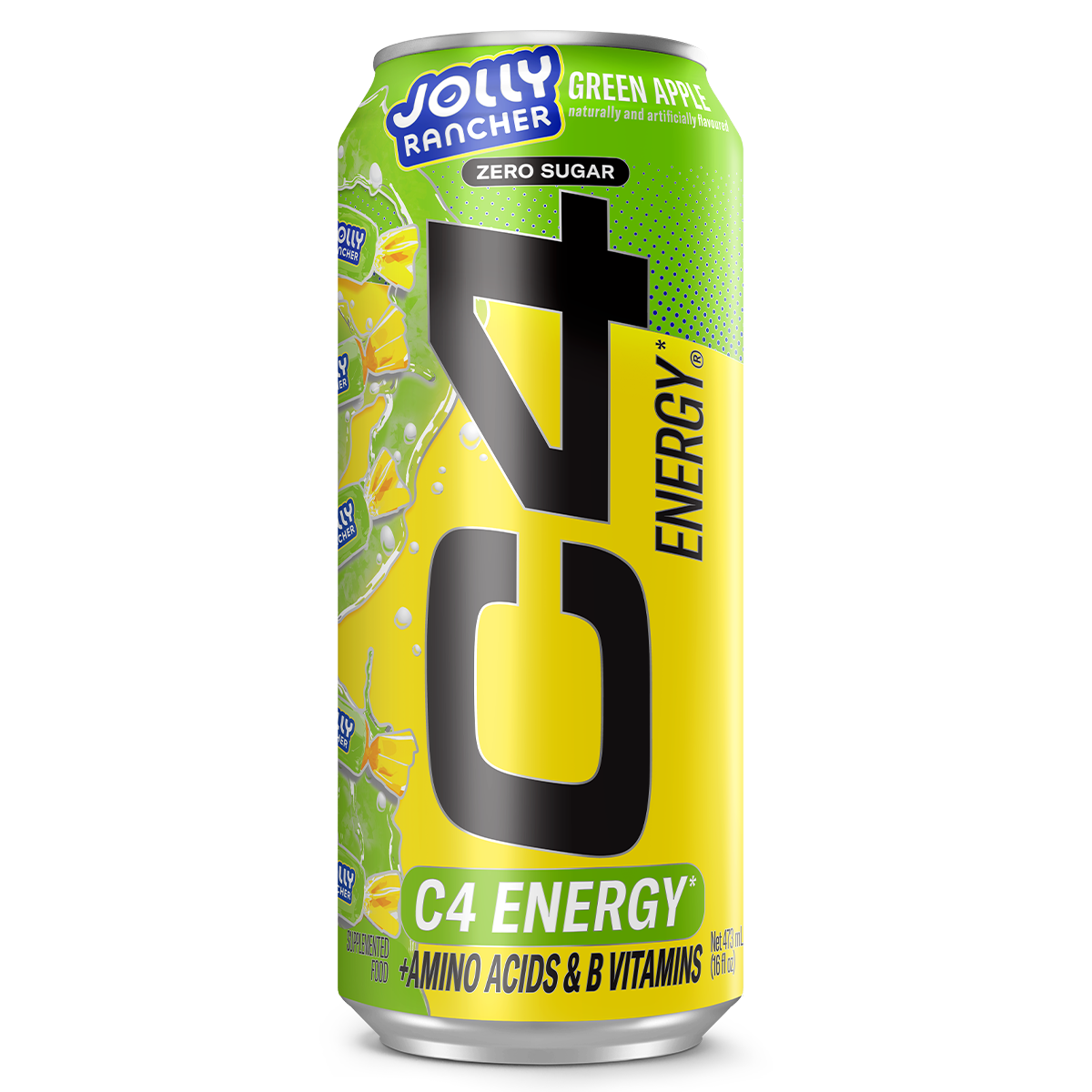 C4 Carbonated RTD 473ml Jolly Rancher Green Apple - 12 Pack