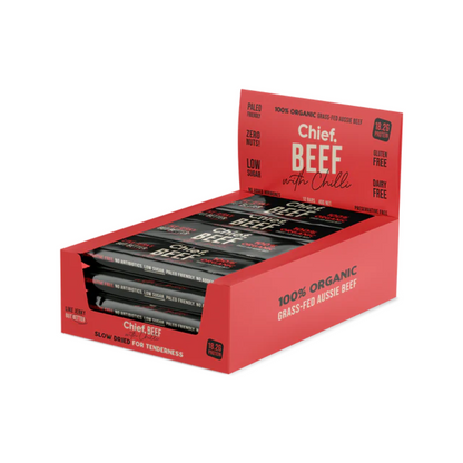 CHIEF Beef with Chilli Protein Bar 40g - 12 Pack
