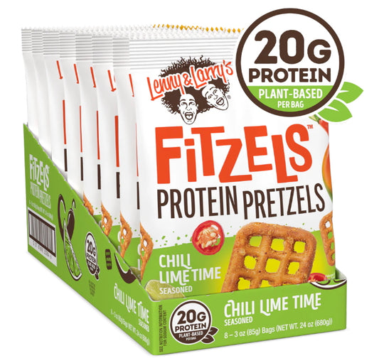 Lenny & Larry's Fitzels Protein Pretzels 84g Chilli Lime Time - 8 Pack