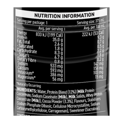 My Muscle Chef 35g Protein Shake RTD 375ml Chocolate - 12 Pack