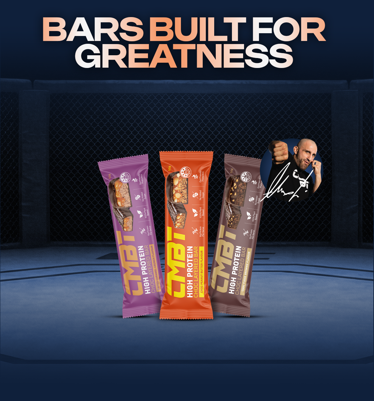 CMBT plant protein choc layered 50g bar salted caramel crunch 12 pack