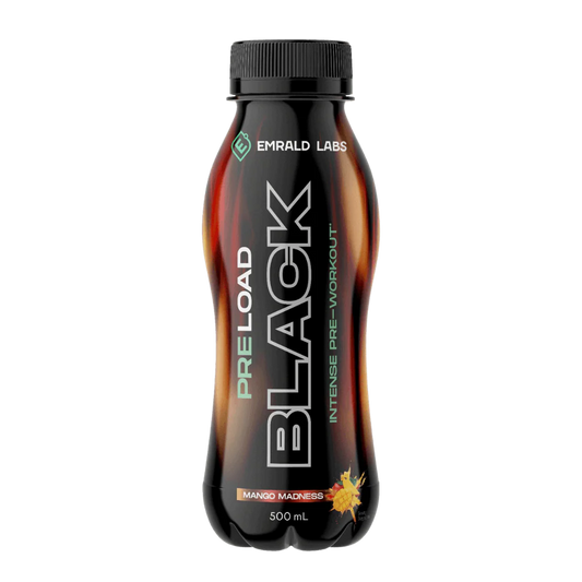 EMRALD LABS Pre Load BLACK Intense Pre Workout RTD 500ml Mango Madness - 12pack