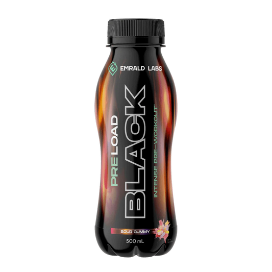 EMRALD LABS Pre Load BLACK Intense Pre Workout RTD 500ml Sour Gummy - 12pack