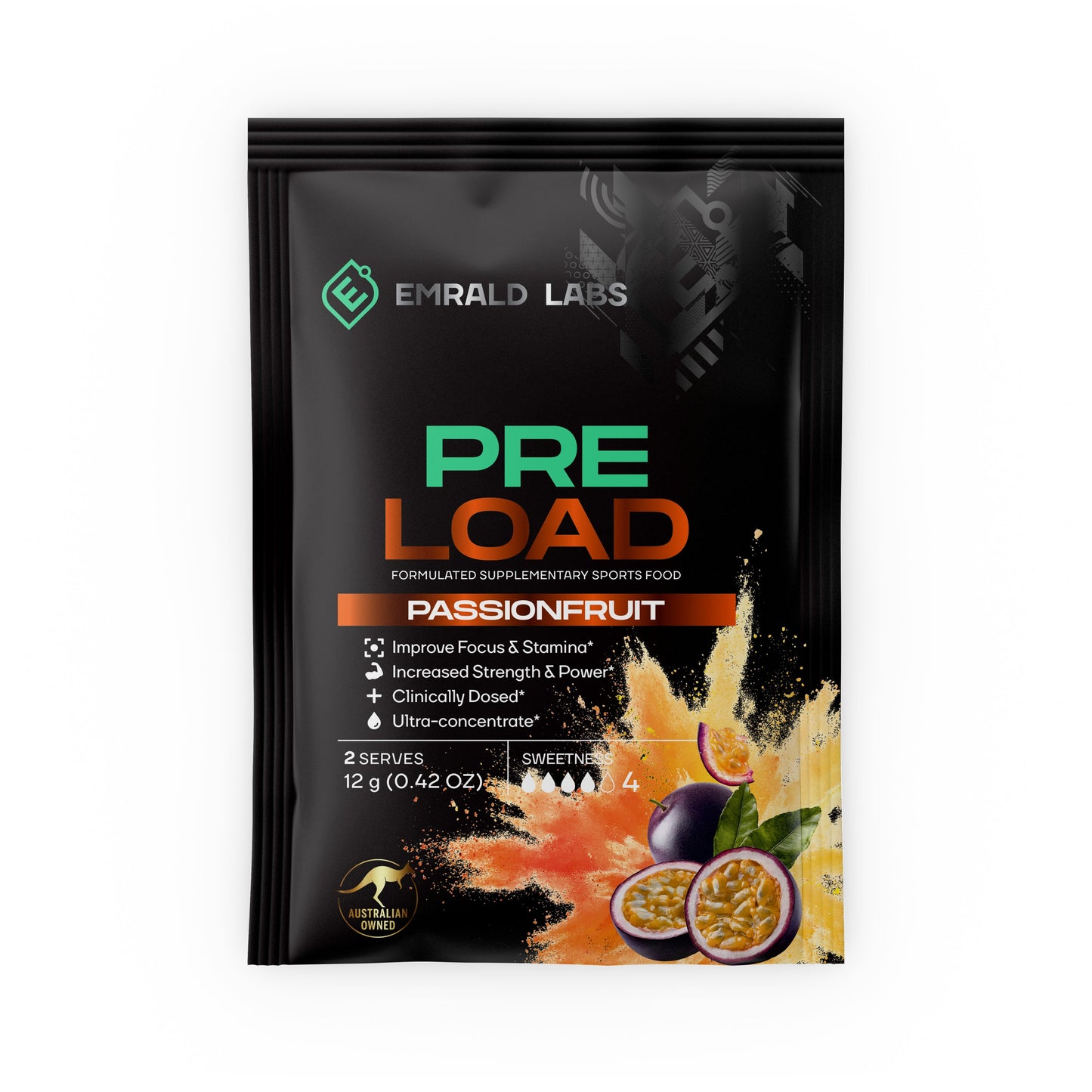 EMRALD LABS Pre Load Sachet 12g Passionfruit - 10 Pack