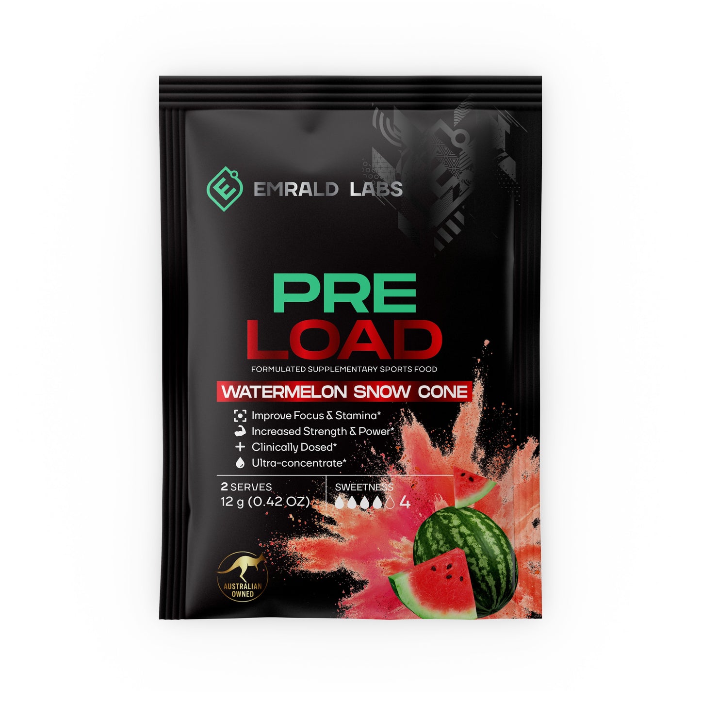 EMRALD LABS Pre Load Sachet 12g Watermelon Snow Cone - 10 Pack