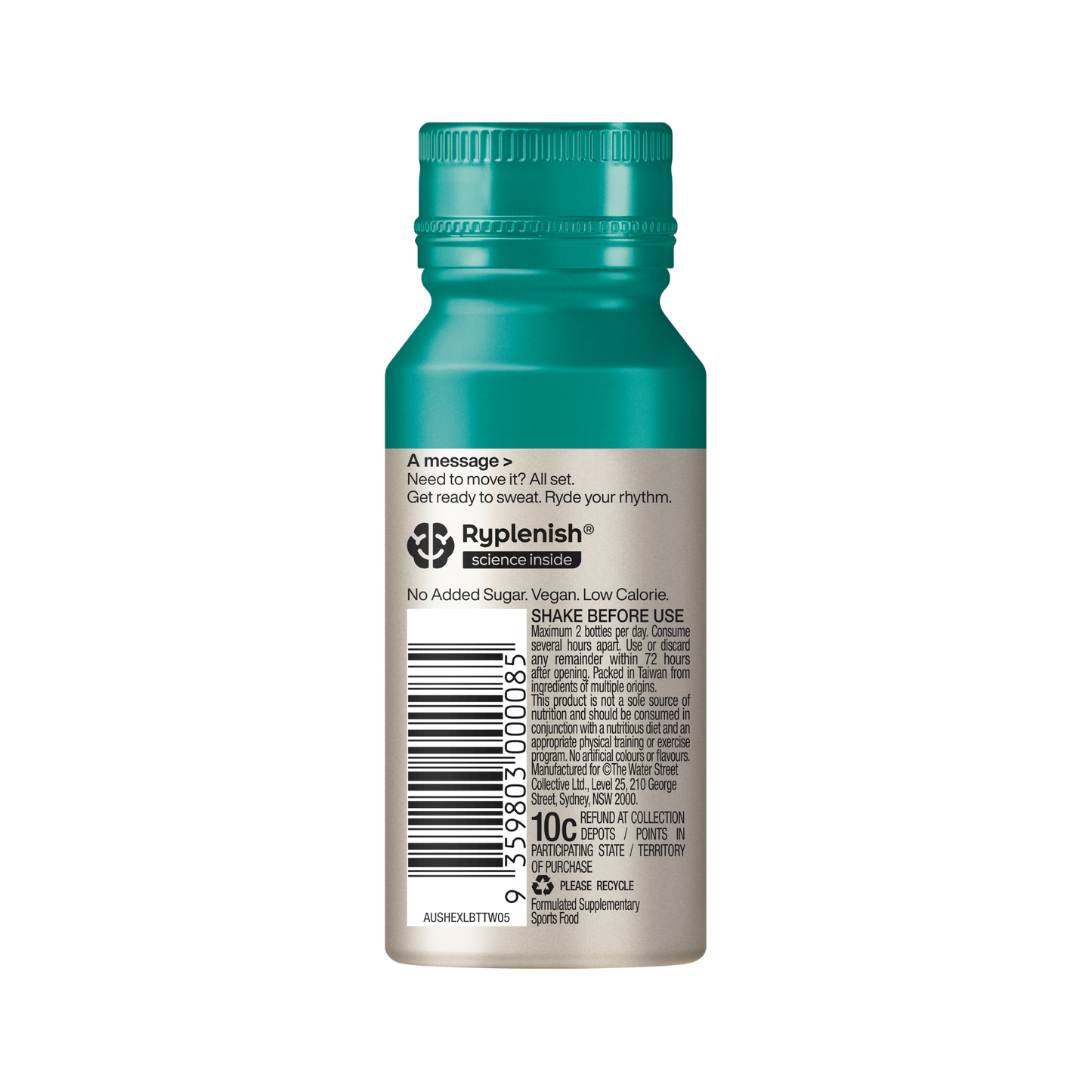 Ryde 60ml Exercise Shot - Apple - 8 pack