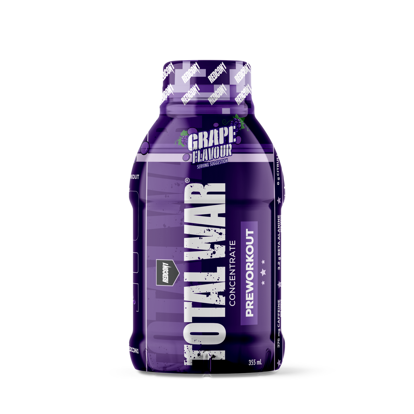 TOTAL WAR Pre Workout Concentrate RTD 355ml Grape - 12 Pack