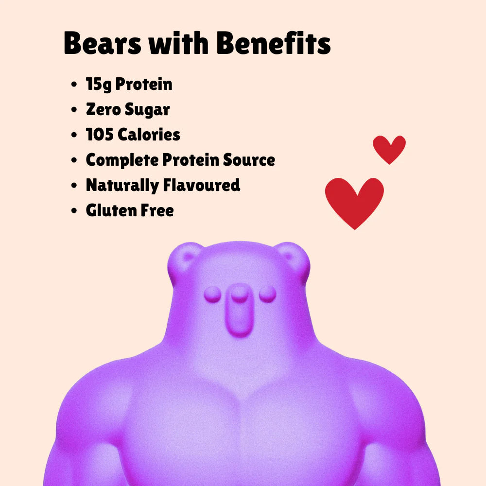 BUFF BEARS Protein Gummies 48g Grape - 12 Pack