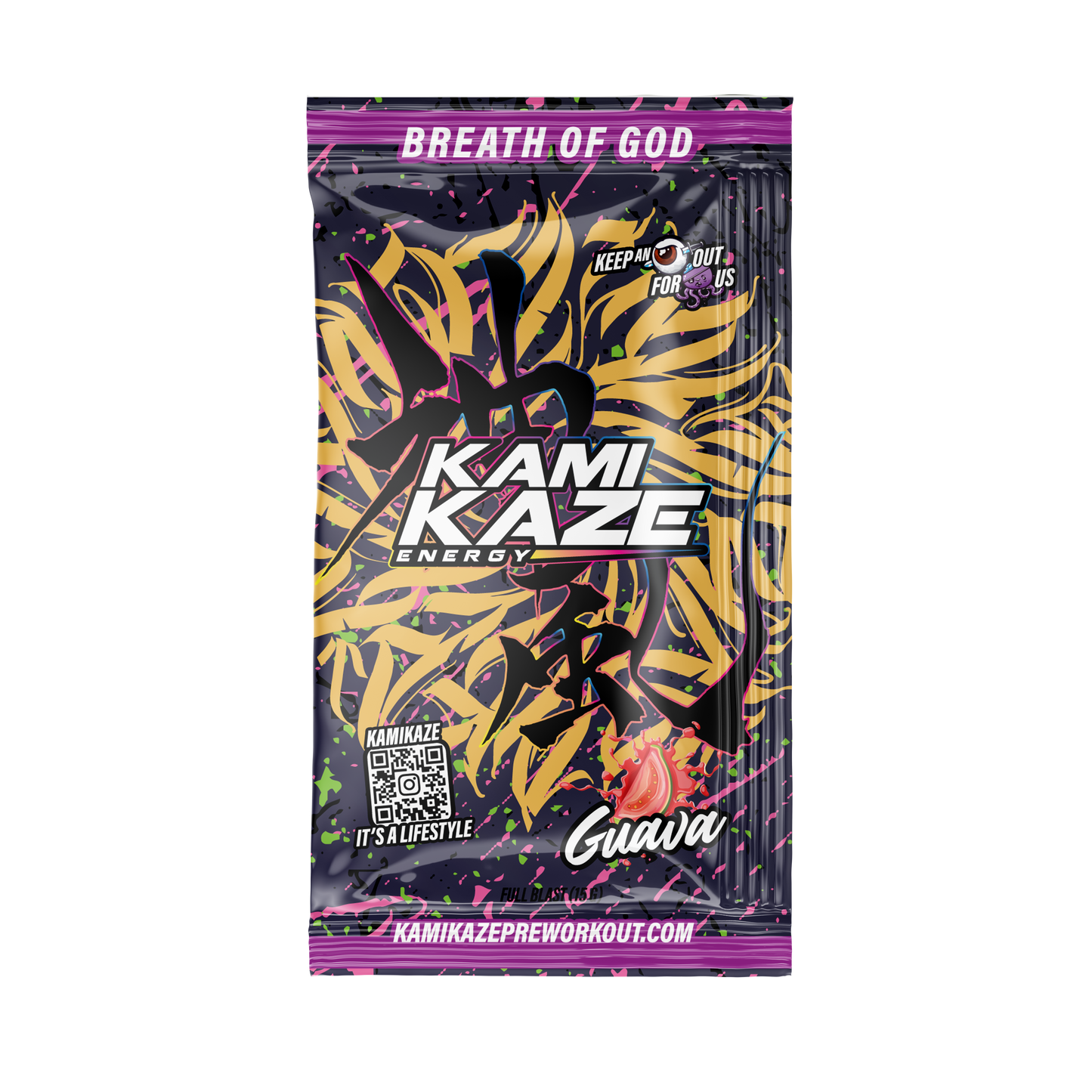 Kamikaze Pre Workout Sachet 14.5g Guava - 10 Pack