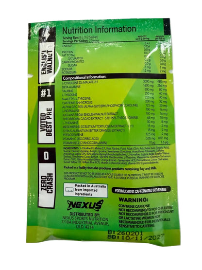 NEXUS Per4m Pre-workout Sachet - Sour Apple - 10 Pack