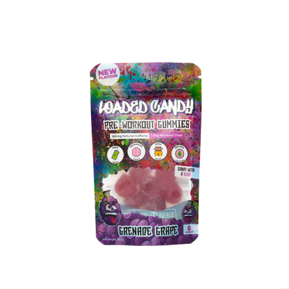 Loaded Candy Pre Workout Gummies Single Serve Grenade Grape - 10 Pack
