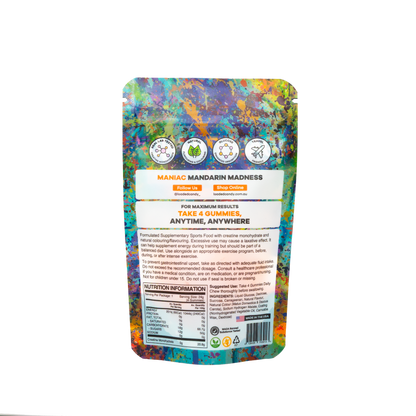 Loaded Candy Creatine Gummies Single Serve Maniac Mandarin - 10 Pack