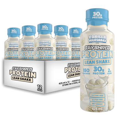 Oxyshred Protein Lean Shake RTD 425ml Vanilla Milkshake - 12 Pack