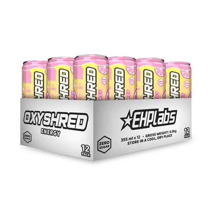 EHP Labs Oxyshred Ultra Energy RTD 355ml Pink Lemonade - 12 Pack