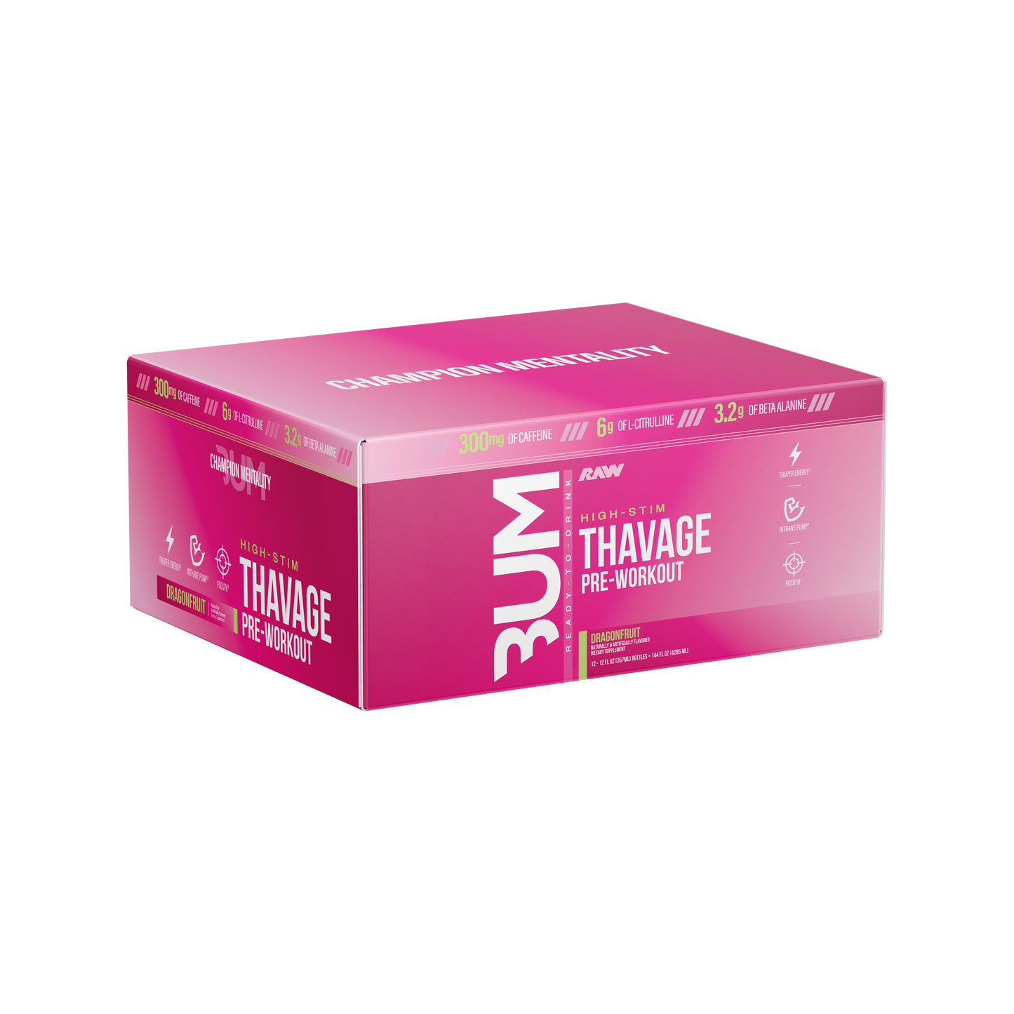 CBUM Thavage Pre Workout RTD 355ml Dragon Fruit - 12 Pack