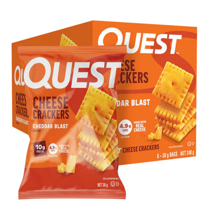 Quest Cheese Crackers 30g Cheddar Blast - 8 Pack