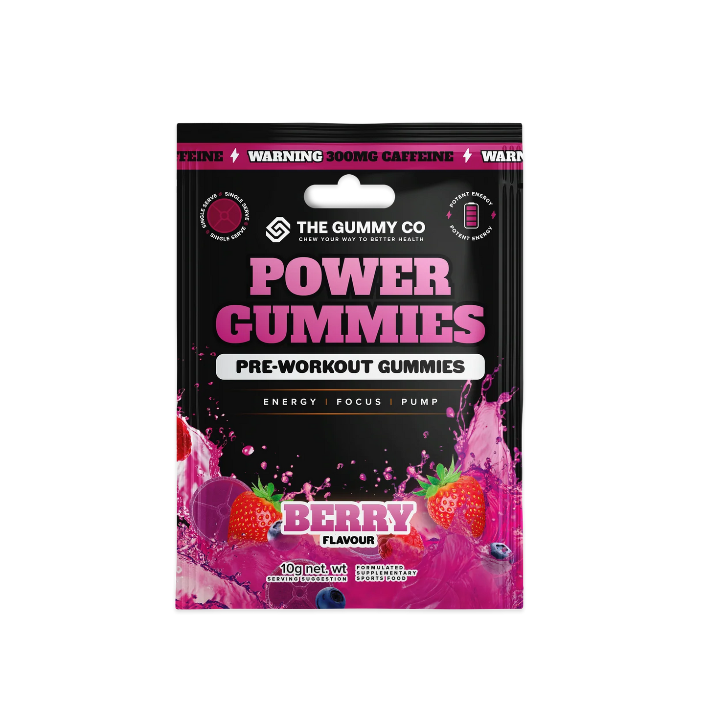 TGC Power Gummies 10g Single Serve Berry - 10 Pack