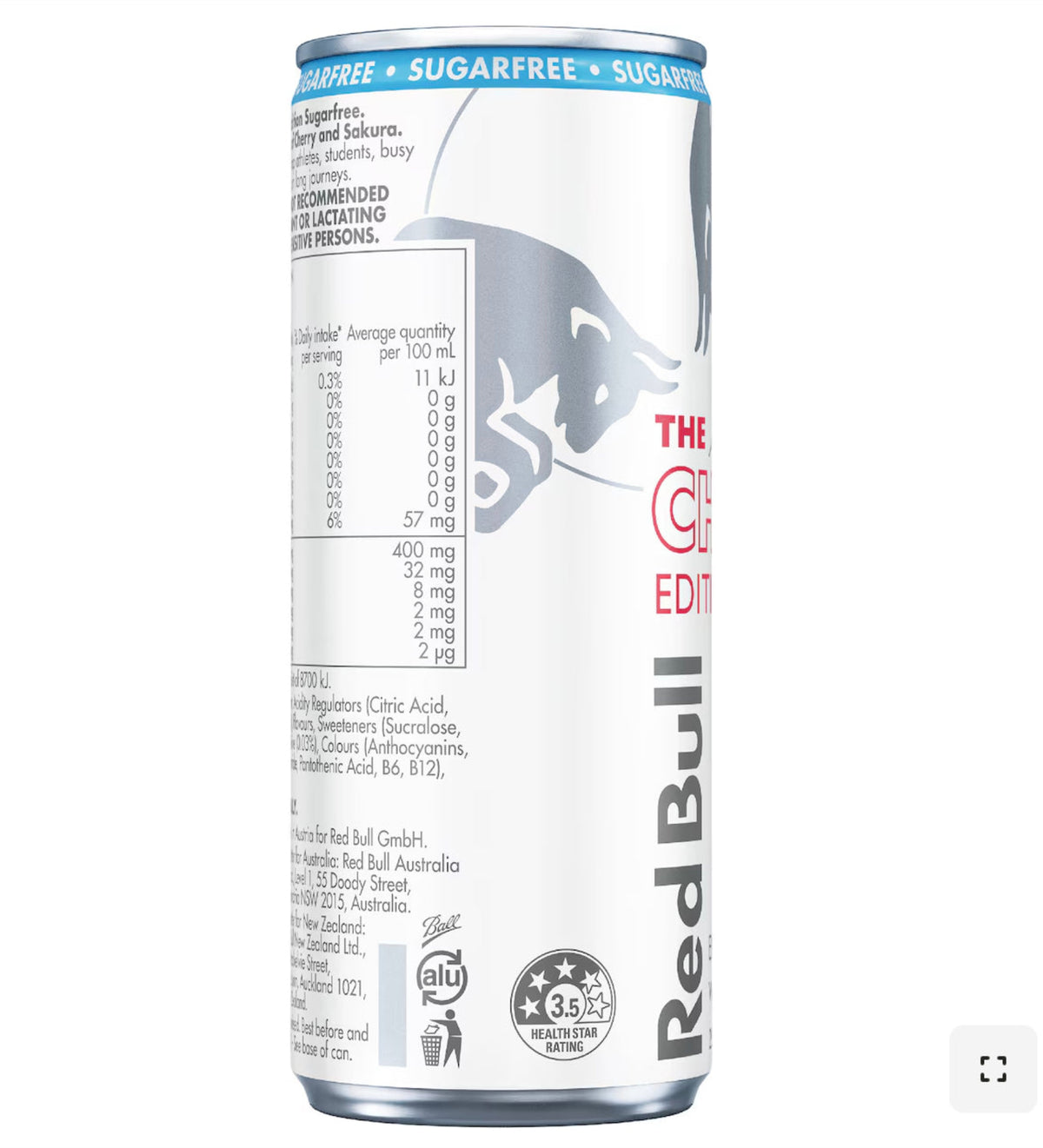 Red Bull Cherry Sakura Sugar Free Edition 250ml - 12 Pack