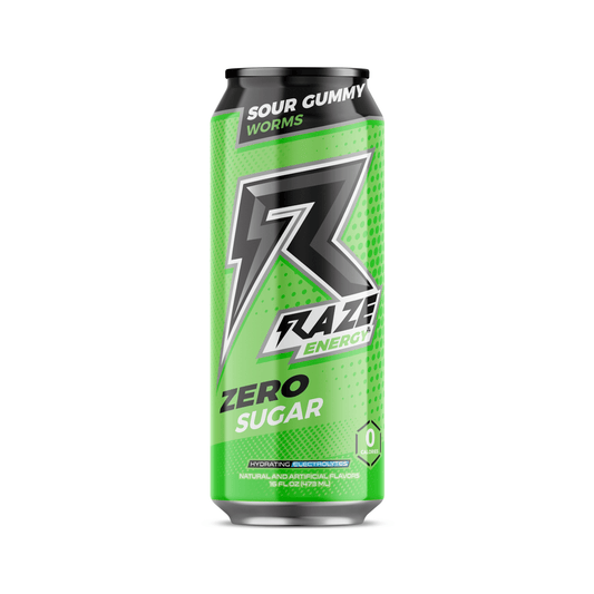 RAZE Energy Drink 473ml Sour Gummy Worms 12 Pack