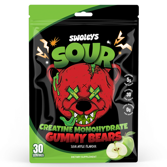 Swoleys Sour Creatine Gummy Bears 30 serve Green Apple