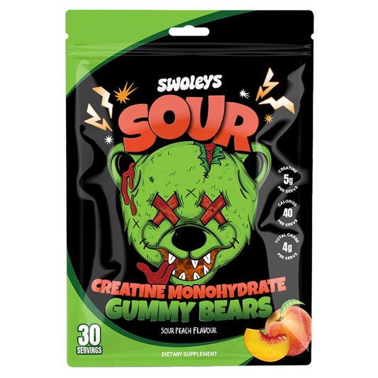 Swoleys Sour Creatine Gummy Bears 30 serve Peach