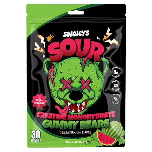 Swoleys Sour Creatine Gummy Bears 30 serve Watermelon