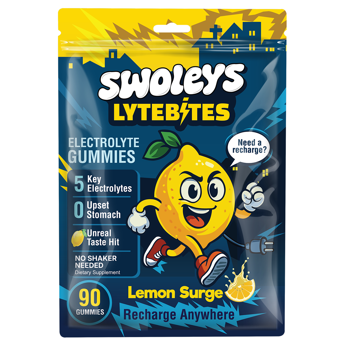 Swoleys Lytebites Electrolyte Gummies 45 serves Lemon Surge