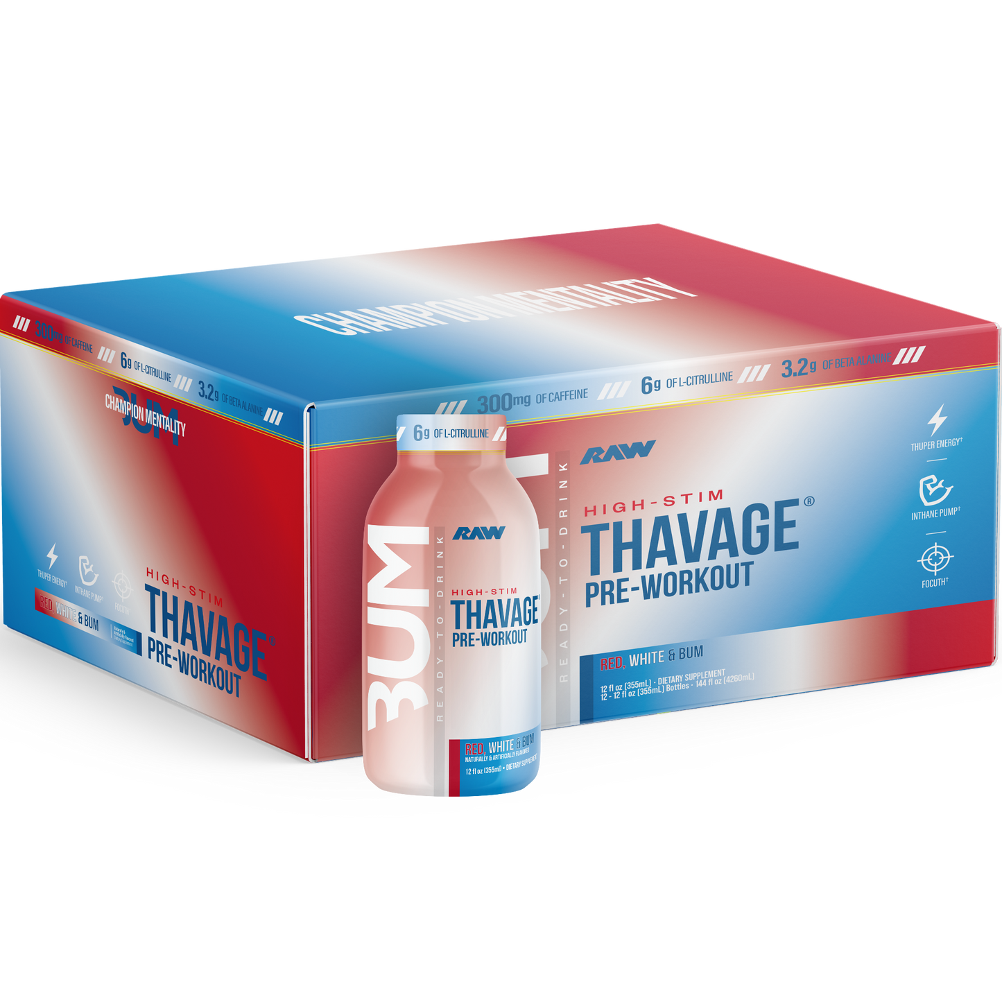 CBUM Thavage Pre Workout RTD 355ml Rocket Pop - 12 Pack