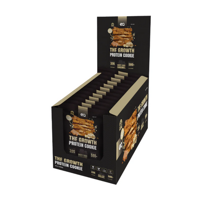 NEW EQ Growth Protein Cookie 130g White Choc Caramel Fudge - 12 Pack