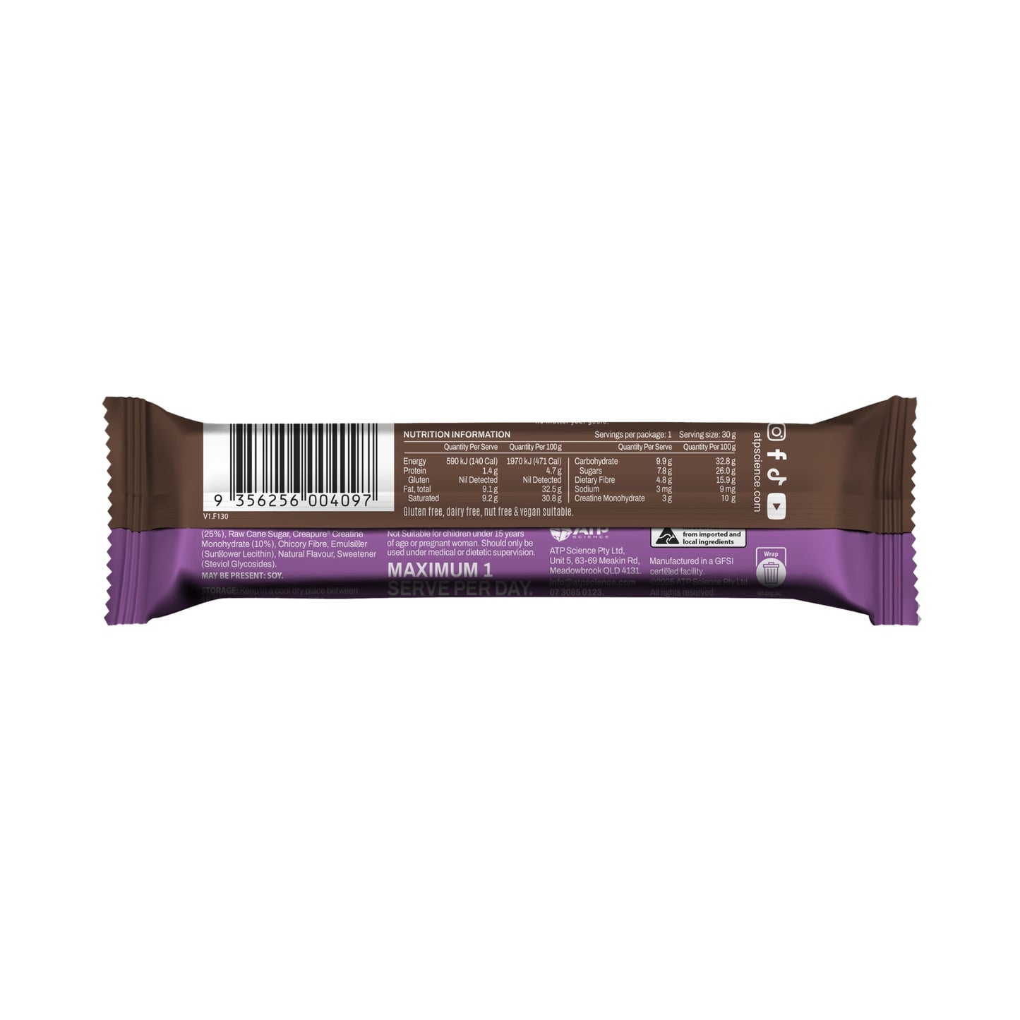 ATP Science Noway Creatine Bar 30g Chocolate - 20 Pack