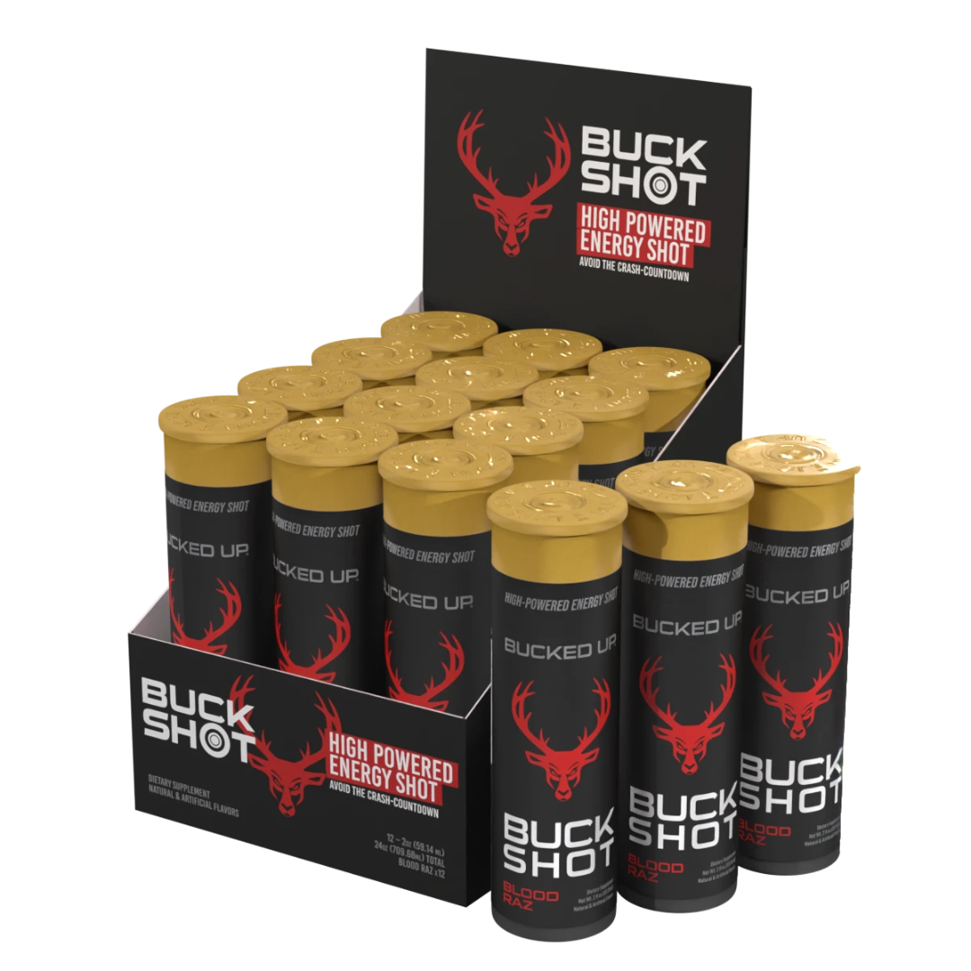 BUCKED UP Buck Shot 59ml Blood Raz - 12 Pack