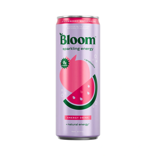Bloom Sparkling Energy Drink 355ml Strawberry Watermelon - 12 Pack