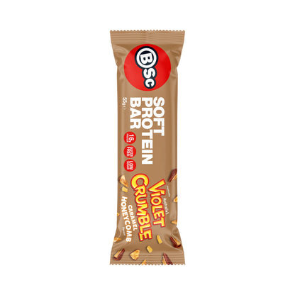 BSc Violet Crumble Soft Protein Bar 55g Caramel Honeycomb - 12 Pack