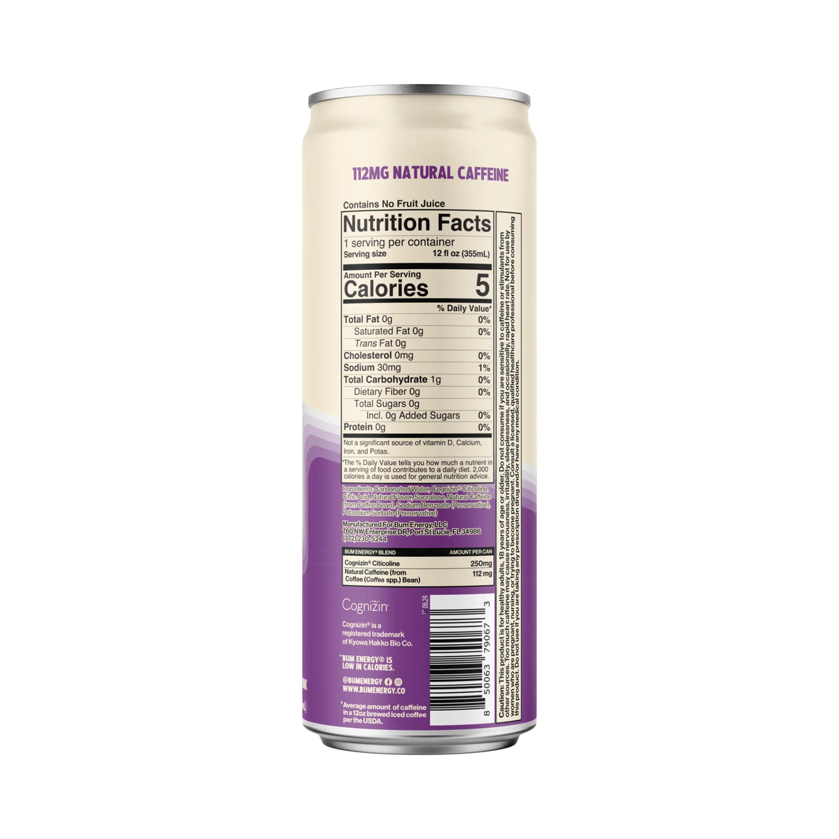 BUM Energy Drink RTD 355ml Grape - 12 Pack