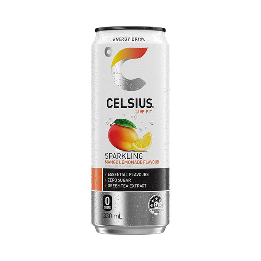 CELSIUS Sugar Free Energy Drink 330ml Mango Lemonade - 24 Pack