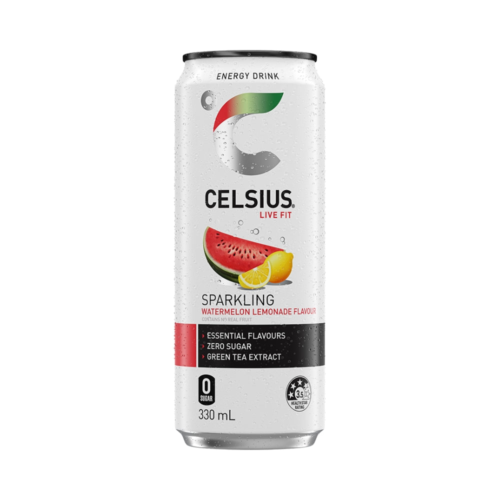 CELSIUS Sugar Free Energy Drink 330ml Watermelon Lemonade - 24 Pack