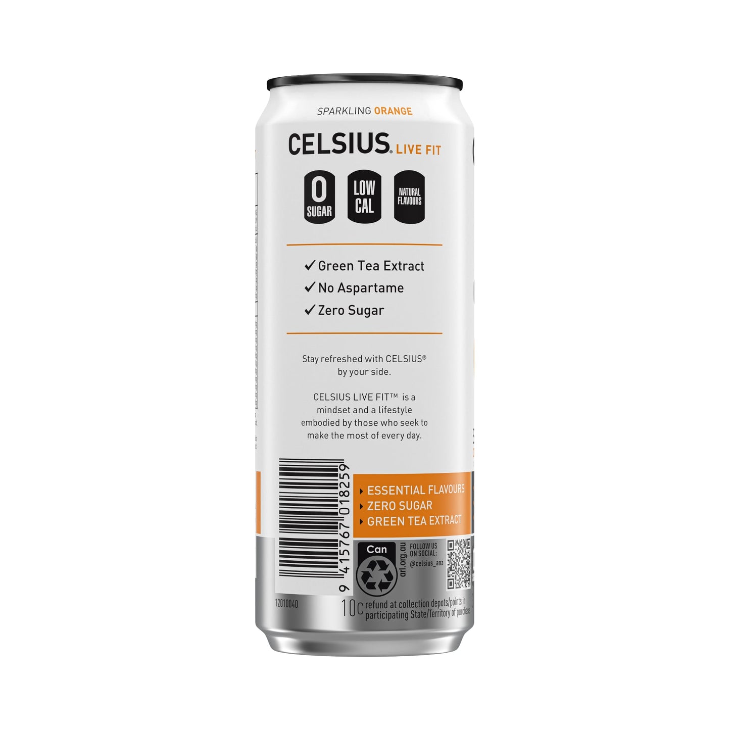 CELSIUS Sugar Free Energy Drink 330ml Orange - 12 Pack