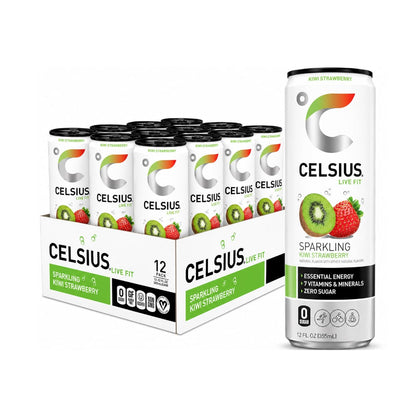 CELSIUS Sugar Free Energy Drink 330ml Strawberry Kiwi - 12 Pack