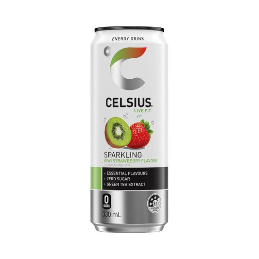 CELSIUS Sugar Free Energy Drink 330ml Strawberry Kiwi - 24 Pack