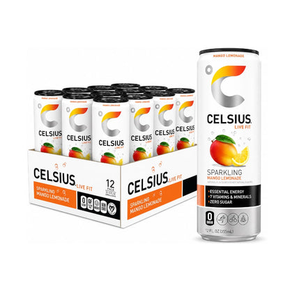 CELSIUS Sugar Free Energy Drink 330ml Mango Lemonade - 12 Pack