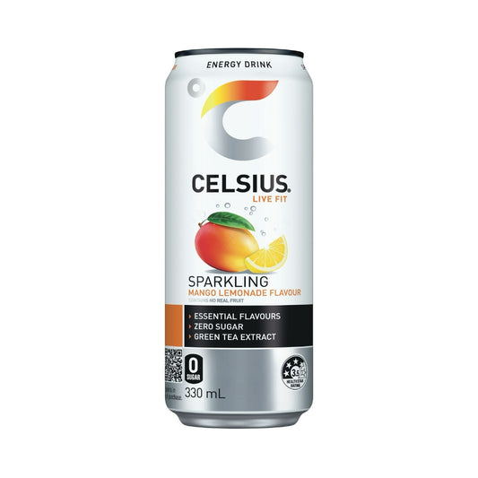 CELSIUS Sugar Free Energy Drink 330ml Mango Lemonade - 24 Pack