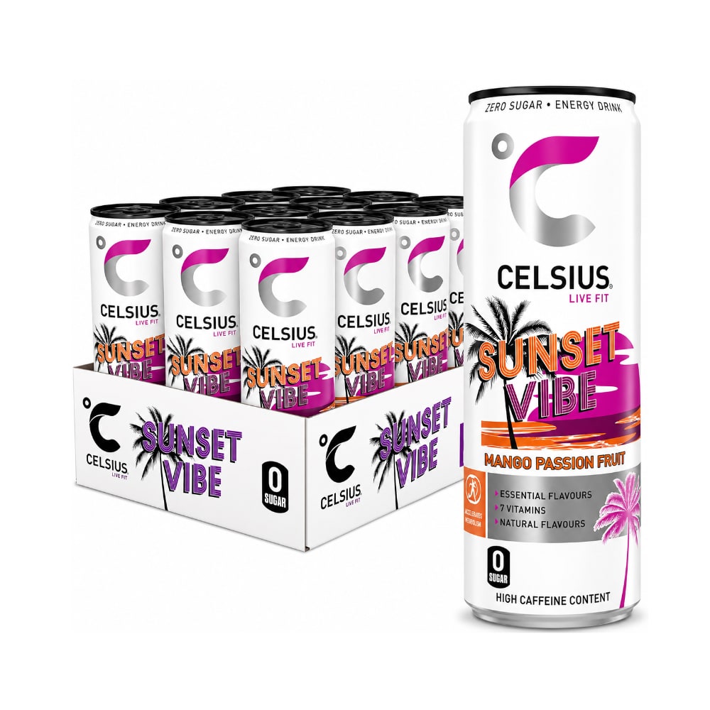 CELSIUS Sugar Free Energy Drink 330ml Sunset Vibe - 12 Pack