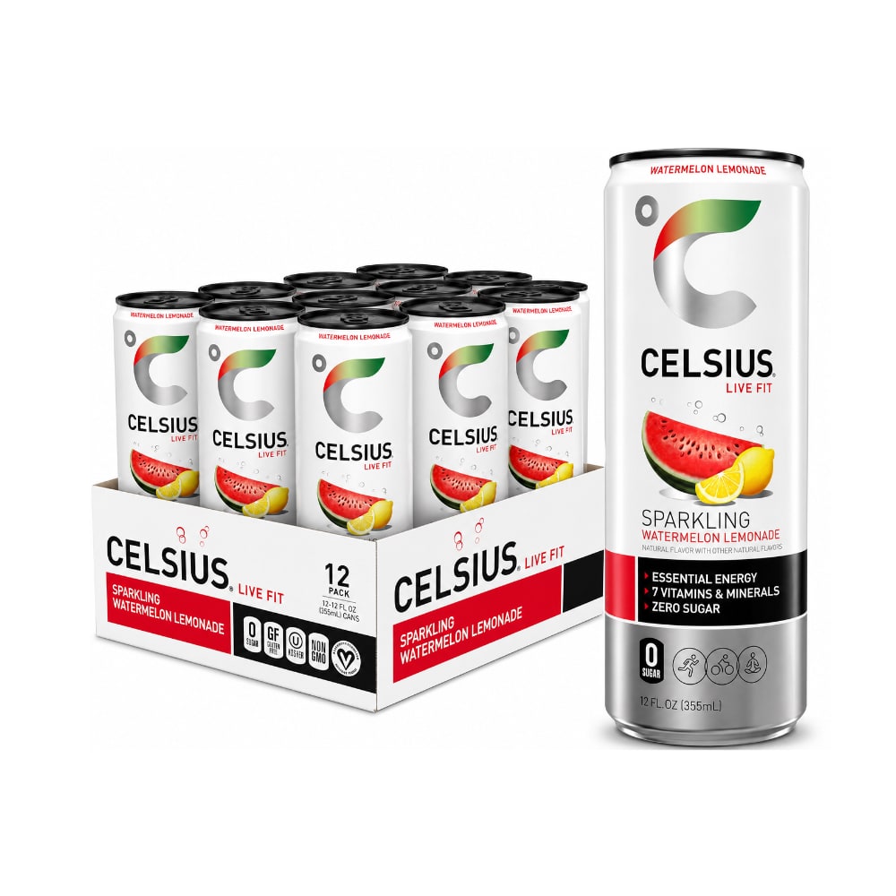 CELSIUS Sugar Free Energy Drink 330ml Watermelon Lemonade - 12 Pack