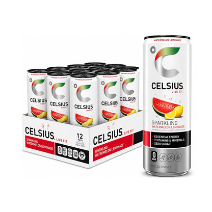 CELSIUS Sugar Free Energy Drink 330ml Watermelon Lemonade - 12 Pack